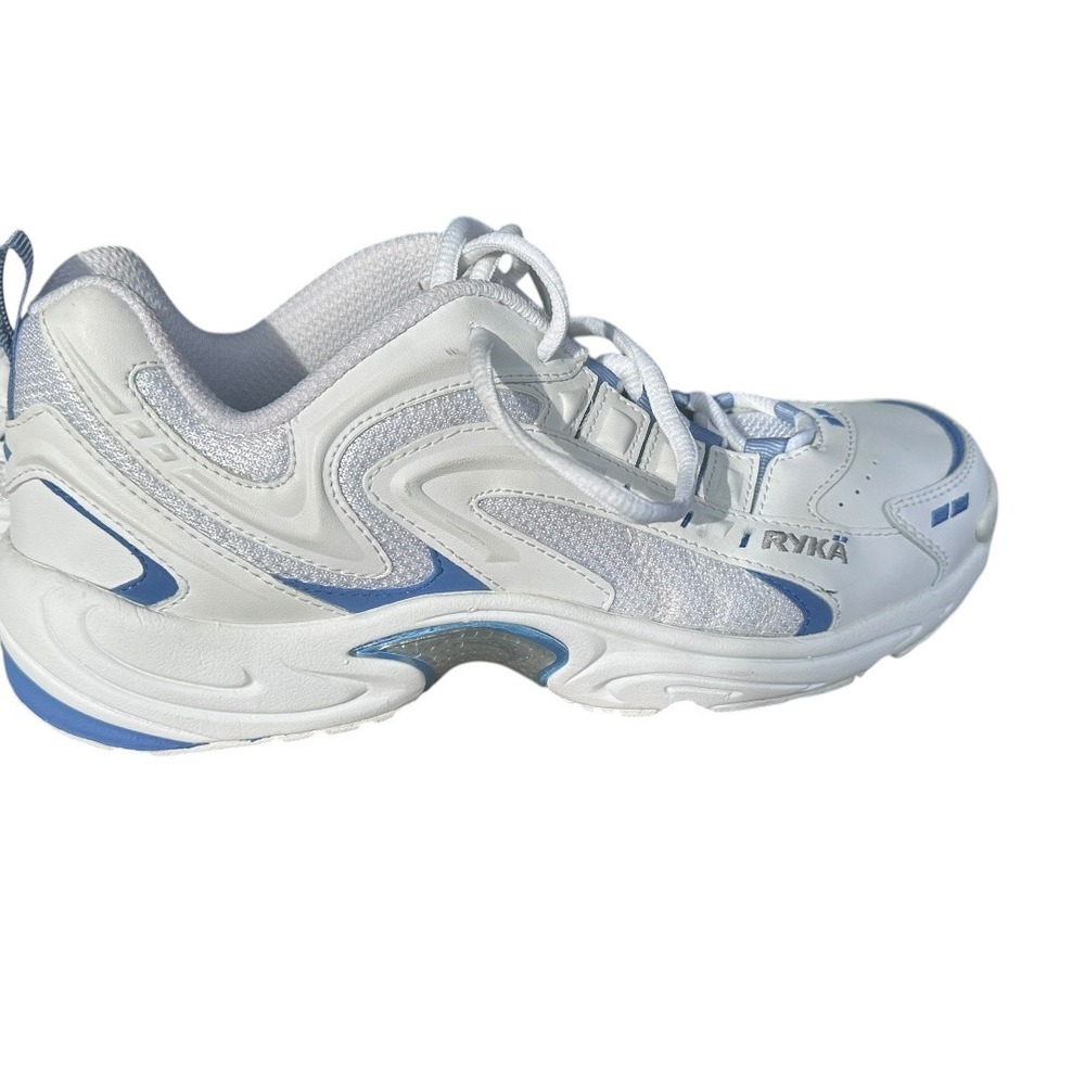 Ryka Light Sneakers Womens 8M White Blue 0406Y16712 Good Chunky Walking Shoes - Picture 9 of 13